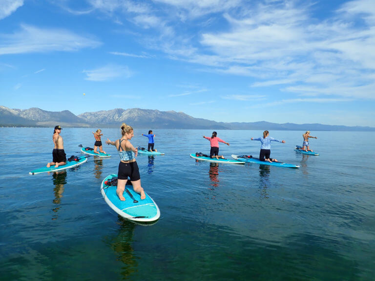 yoga on lake tahoe water