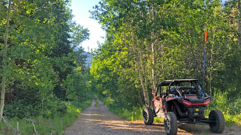 side by side on a dirt road