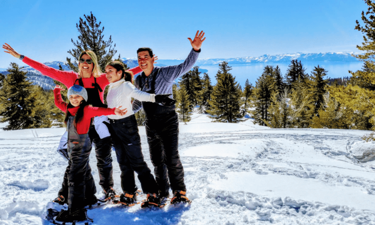 Family on North Lake Tahoe Snowshoe Tours