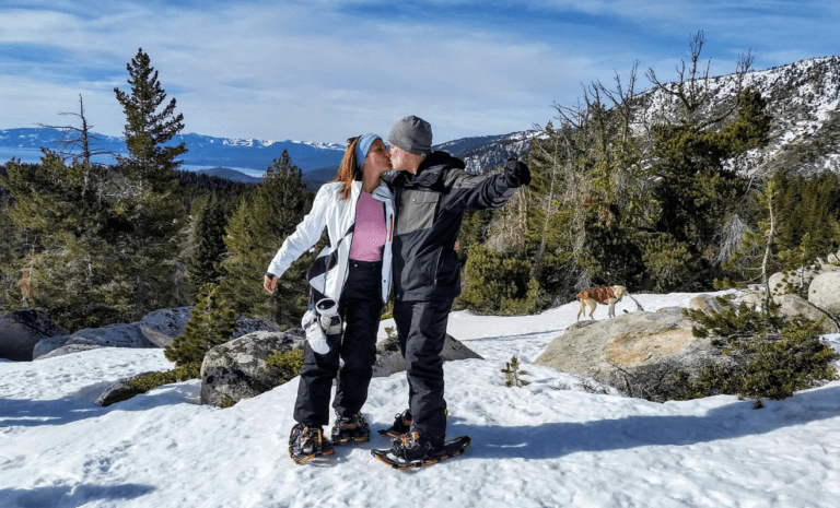 Couple Lake Tahoe Snowshoe Tours