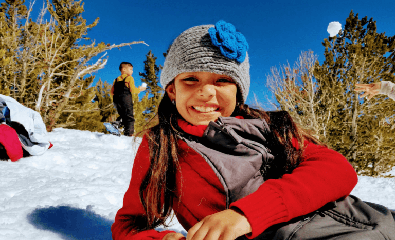 Girl on Lake Tahoe Snowshoe Tours
