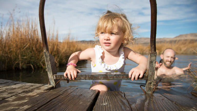 kids playing in soldier meadows hot springs