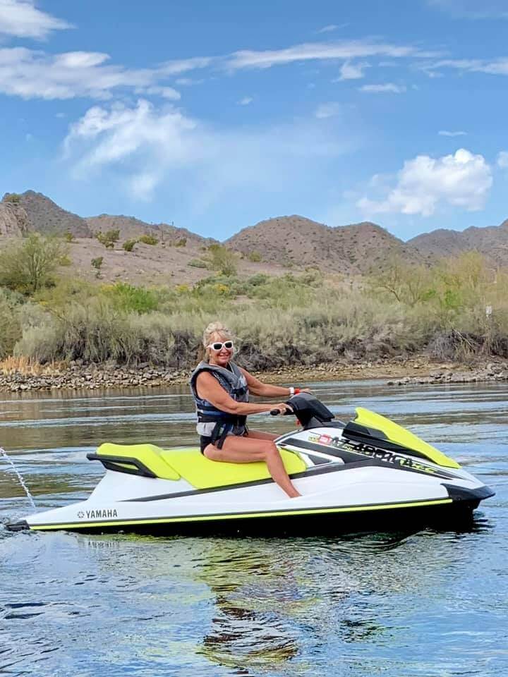 woman on a jet ski