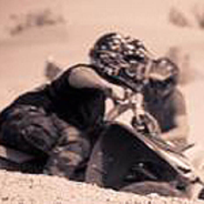 sepia picture of atv rider