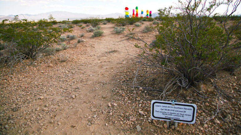 interpretive signage at seven magic mountains