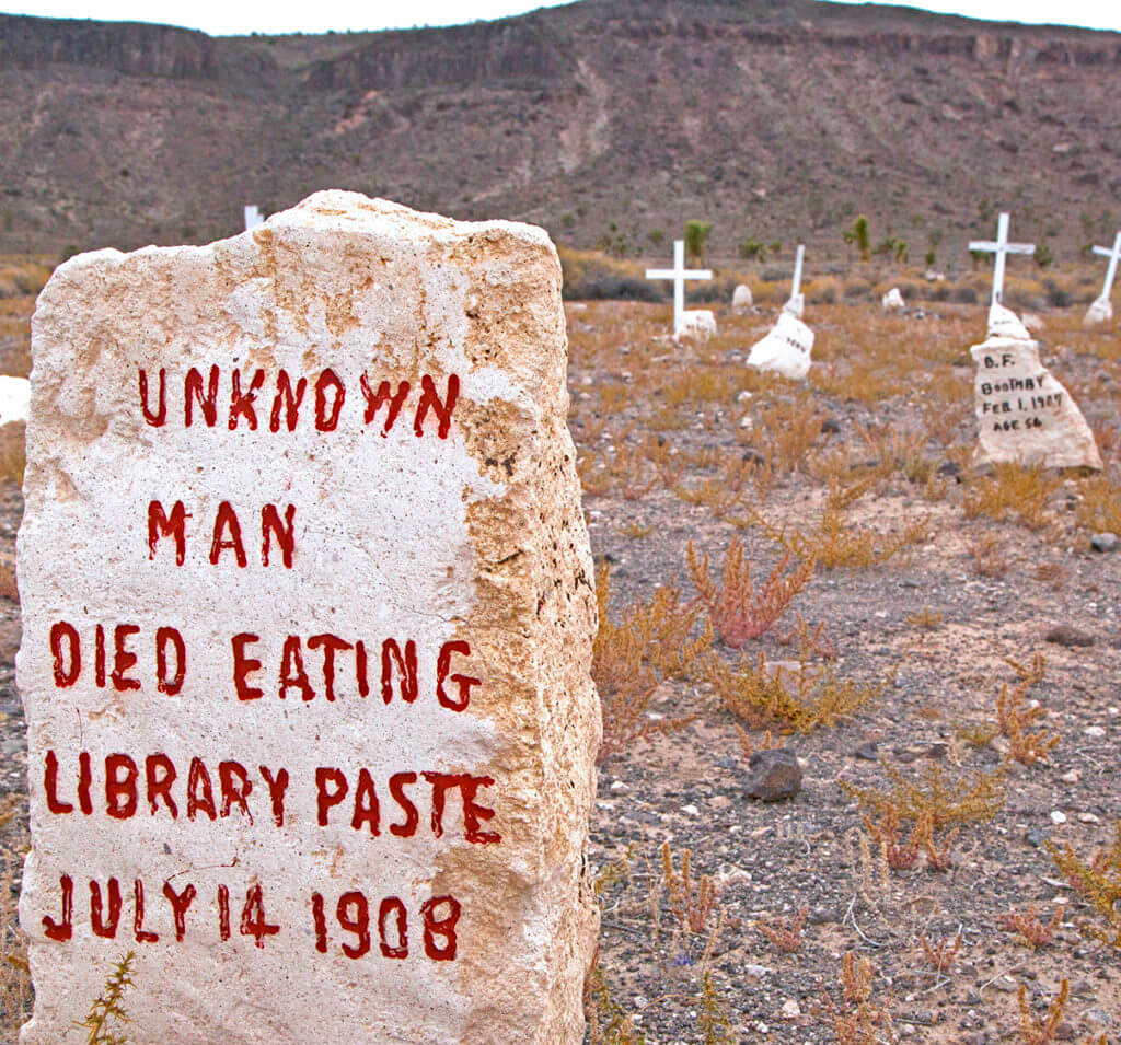 tombstone at haunted nevada