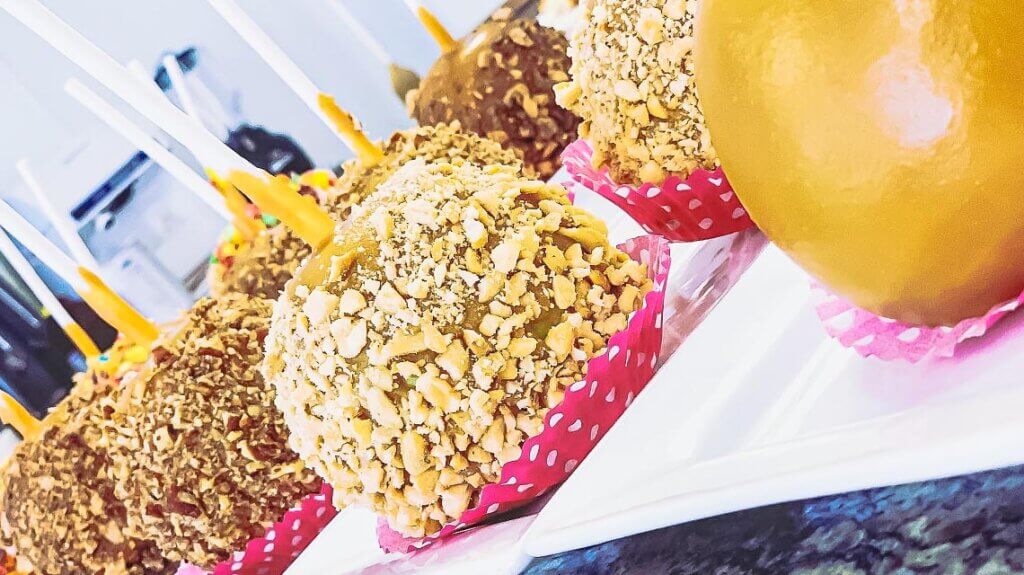 candied apples at grandma daisys candy and ice cream parlor in boulder city nevada