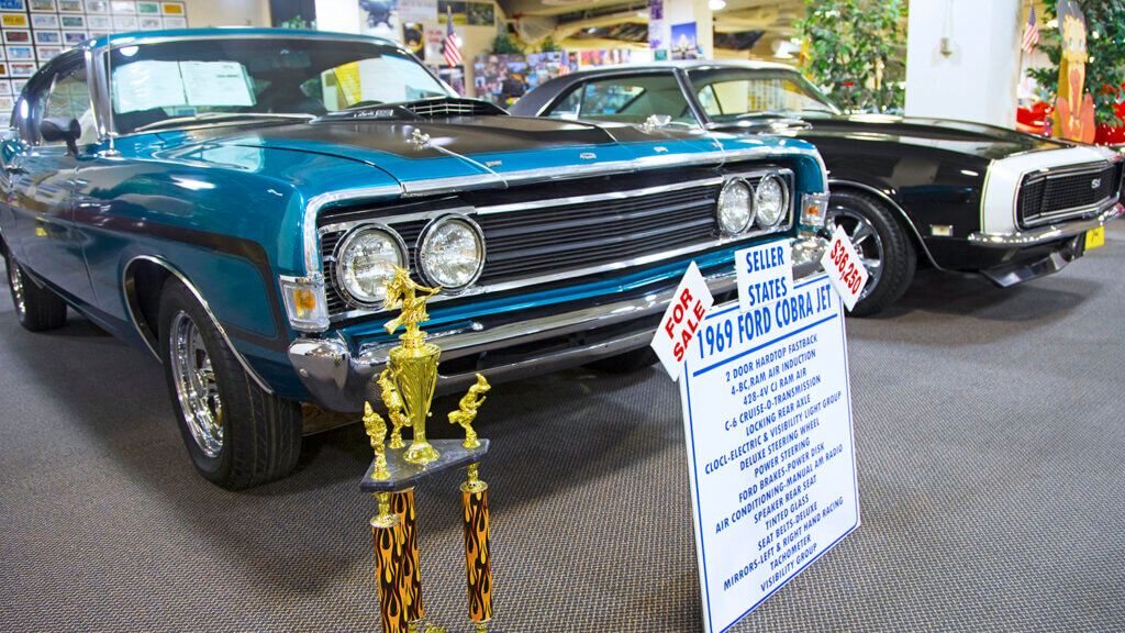 blue 1969 for cobra jet automobile at the don laughlin classic car collection