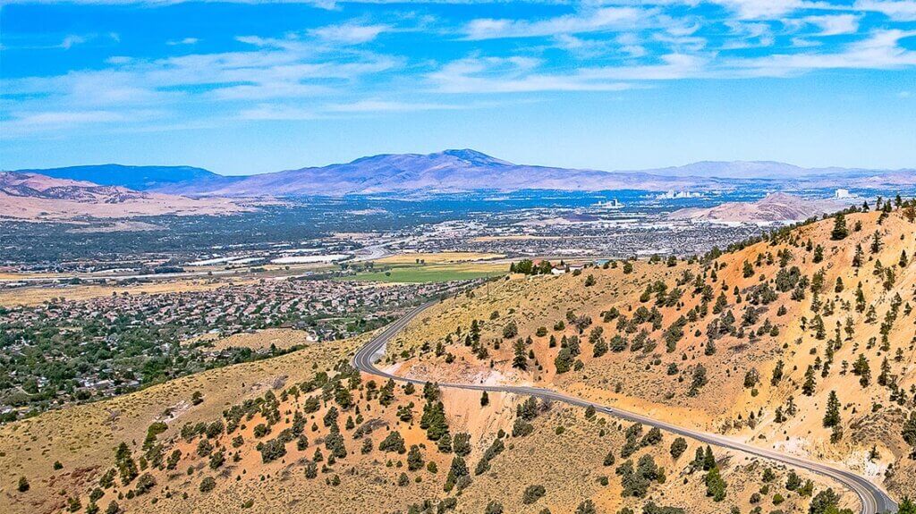 geiger grade road to virginia city from reno nevada