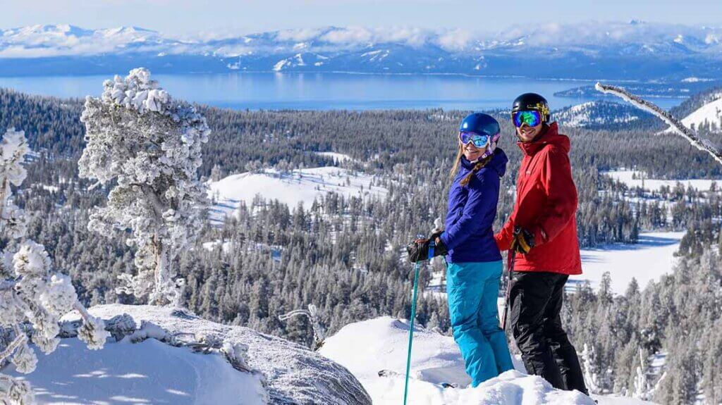 view of north lake tahoe from mt rose ski resort