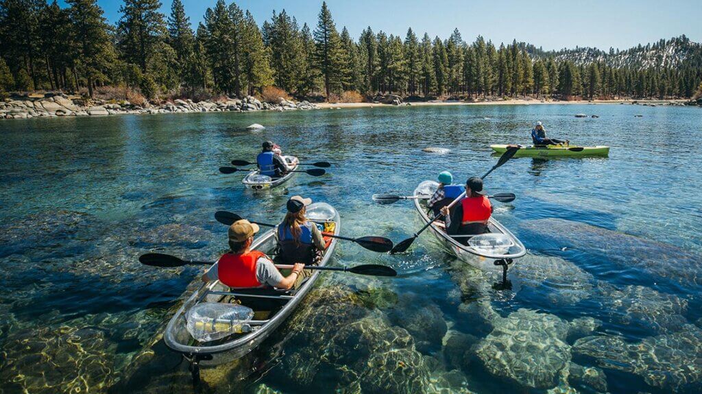 clear kayaking on lake tahoe with clearly tahoe
