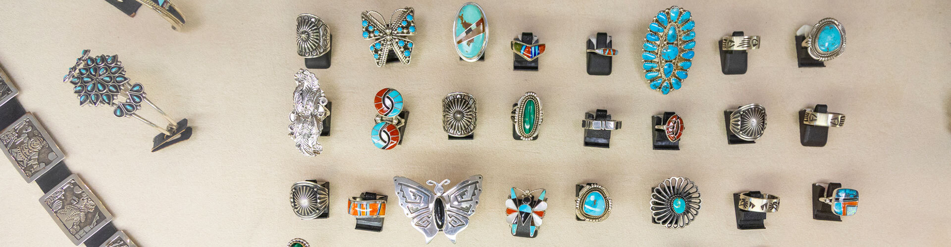 jewelry case inside erick begay native american jewelry in boulder city nevada