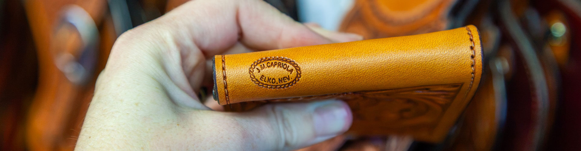 leather wallet made by jm capriola co in elko nevada
