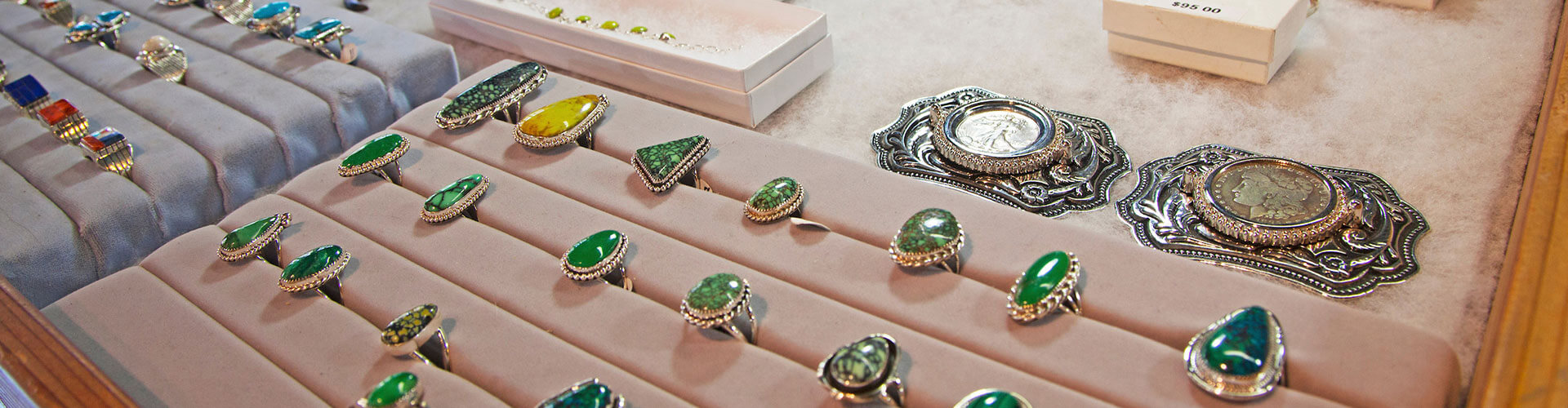 turquoise jewelry at jasons art gallery in austin nevada
