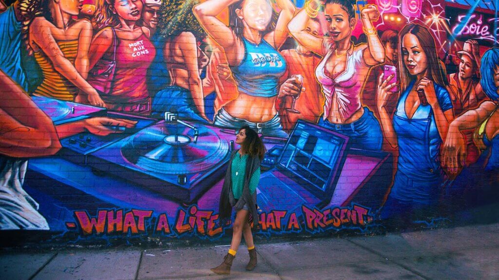 joie de vivre mural by pwoz in 18b las vegas arts district nv