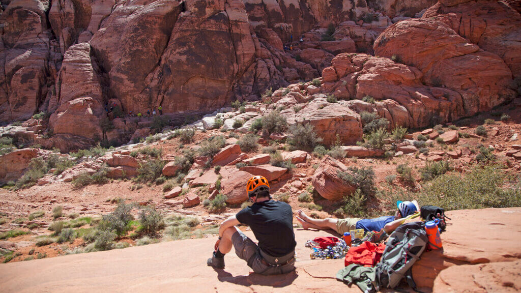 Red rock climbing 