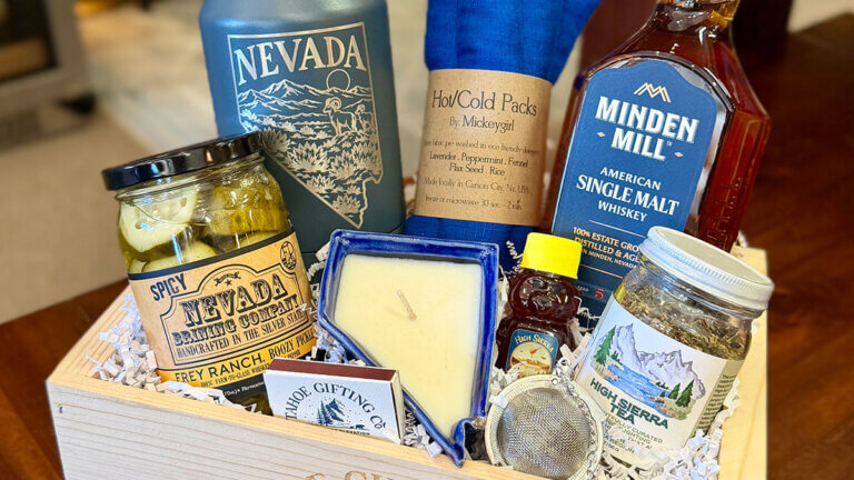 gift basket full of items made in nevada from tahoe gifting co in incline village nv