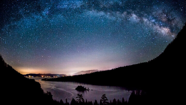 starry night at emerald bay in lake tahoe