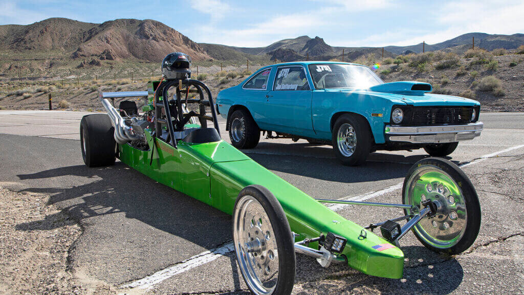 vehicles at top gun dragstrip races