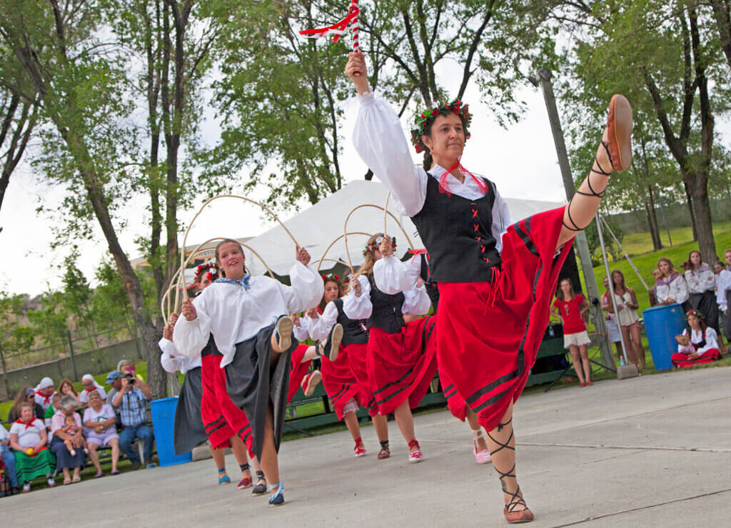 people dancing at the national basque festival