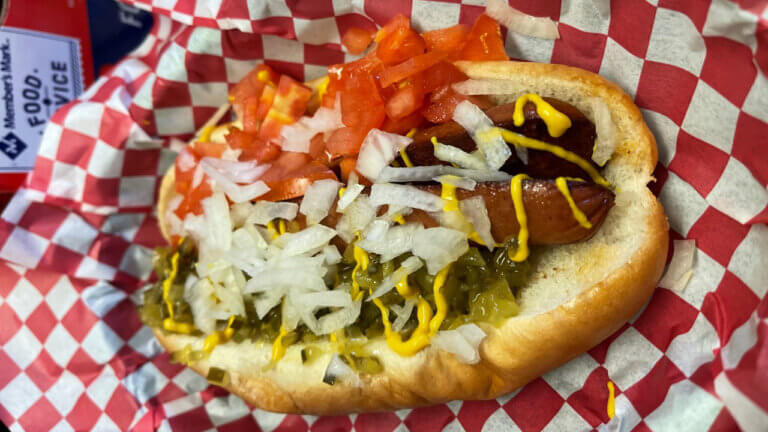 chicago dog at beefys