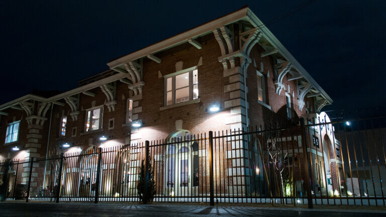 depot craft brewery distillery at night