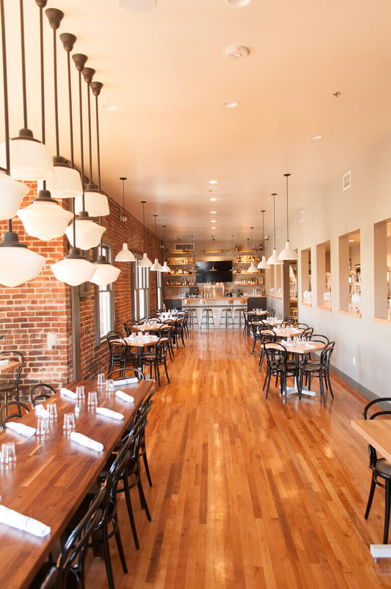 tables at depot craft brewery distillery