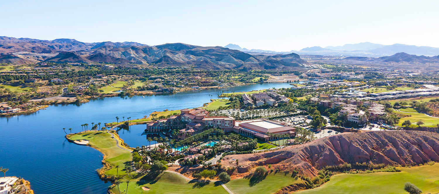 Lake Las Vegas residents build sand art at the beach. (Lake Las