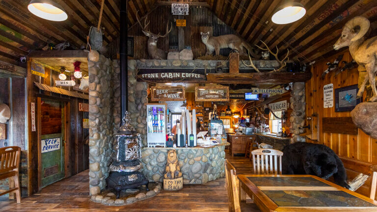 stone cabin coffee shop