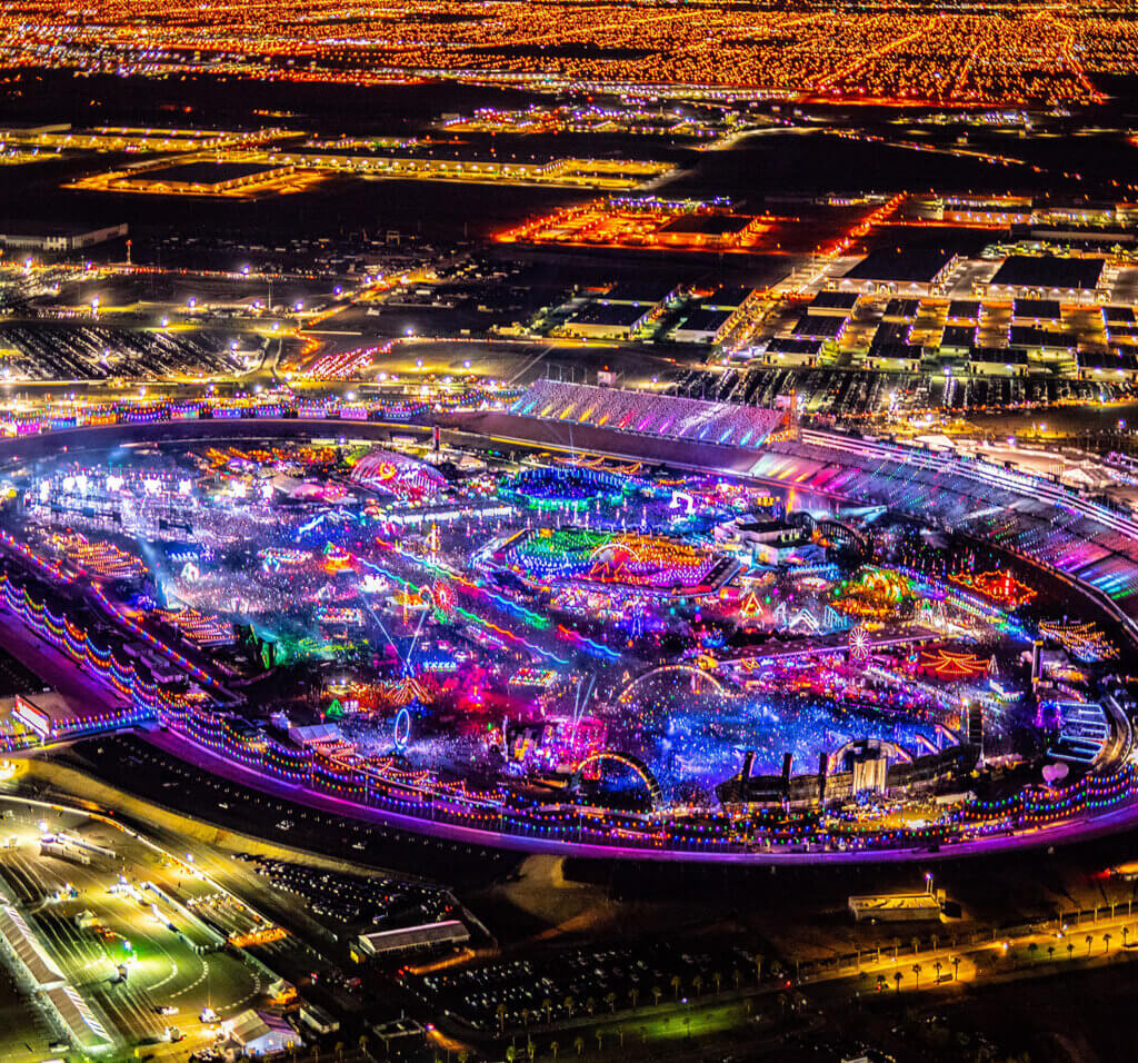aerial view of electric daisy carnival