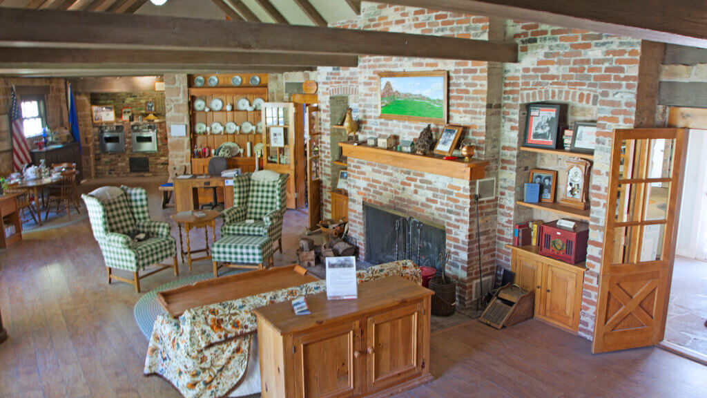 inside of cabin in spring mountain ranch