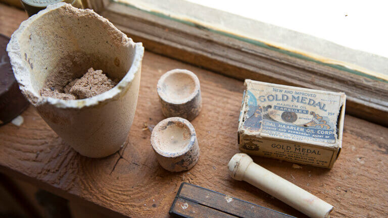 cup and tools at the florence mine