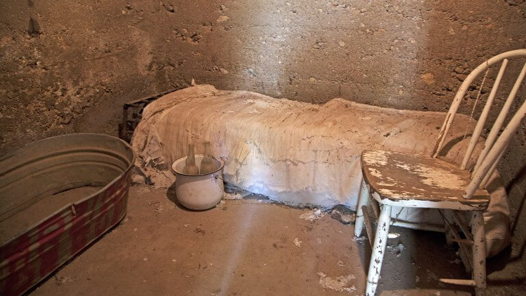 inside a jail cell at the historic jarbidge jail