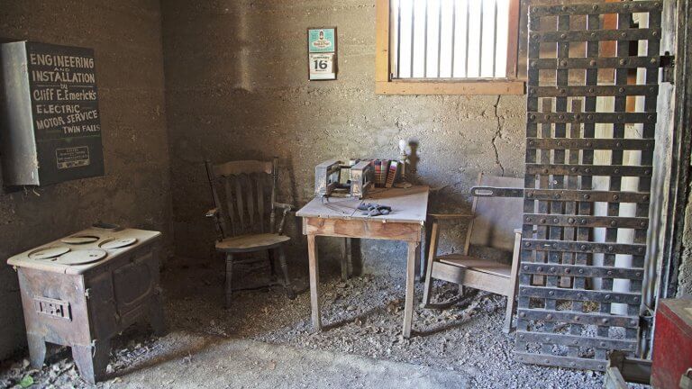 guard room at the historic jarbidge jail