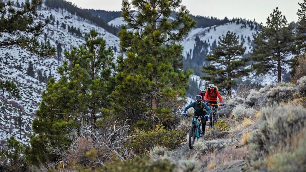 mountain biking at kings canyon waterfall