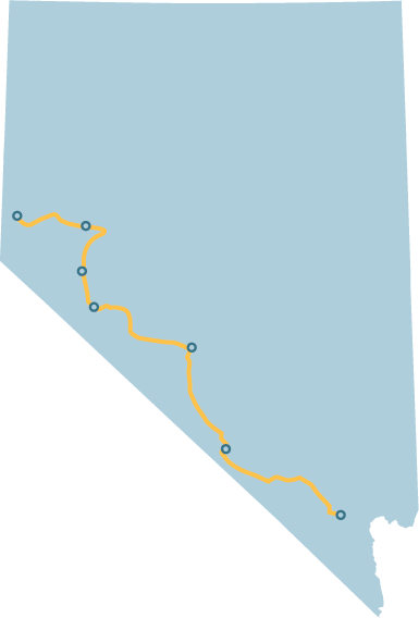 nevada with trip route
