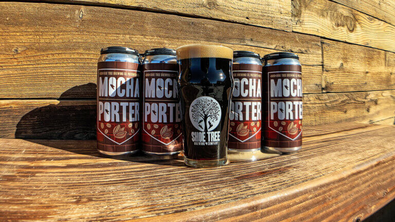mocha porter beer cans at shoe tree brewing company