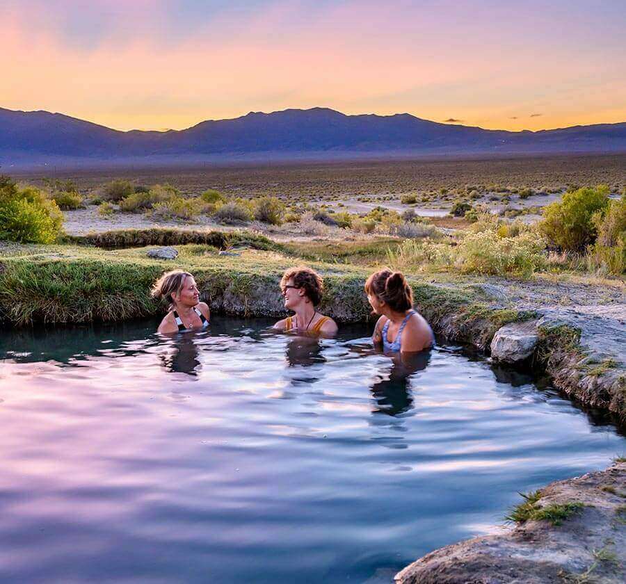 people enjoying hot springs in nevada
