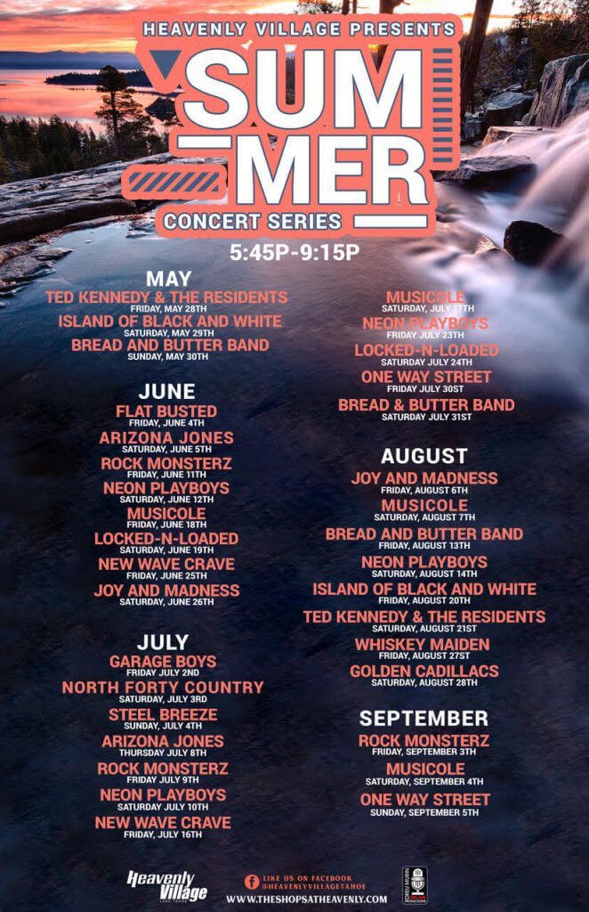 Lake Tahoe Summer Concert Series At Harveys Outdoor Arena