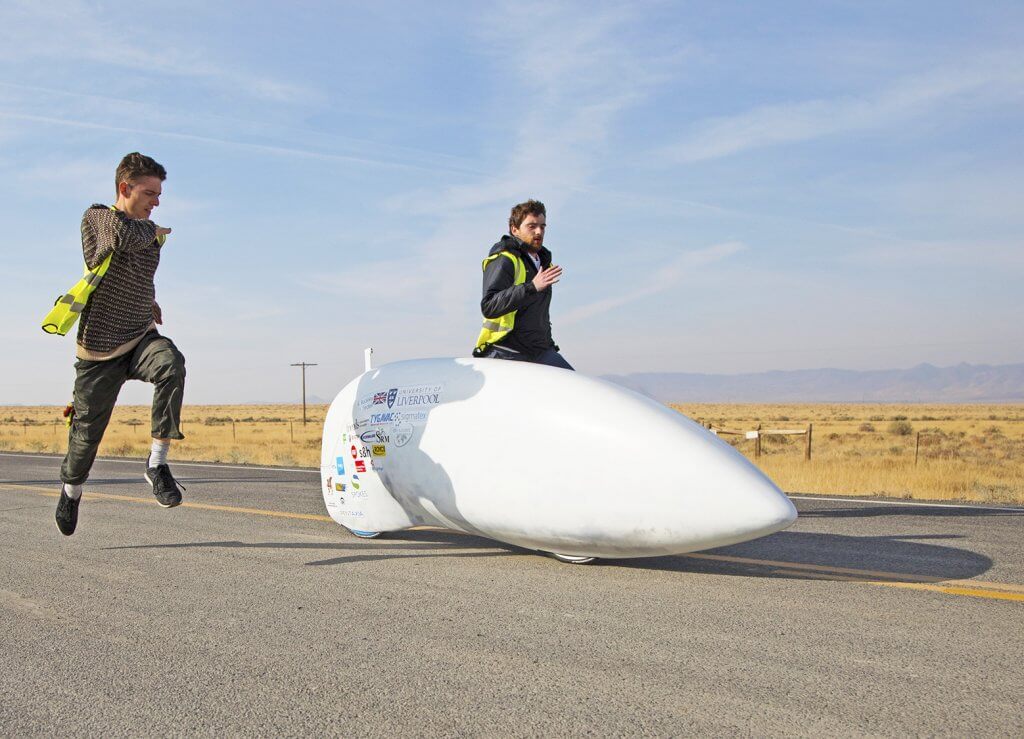 men prepping for the world human powered speed challenge