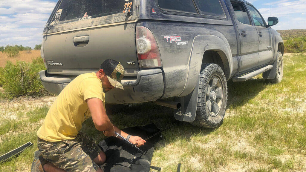 checking tires 