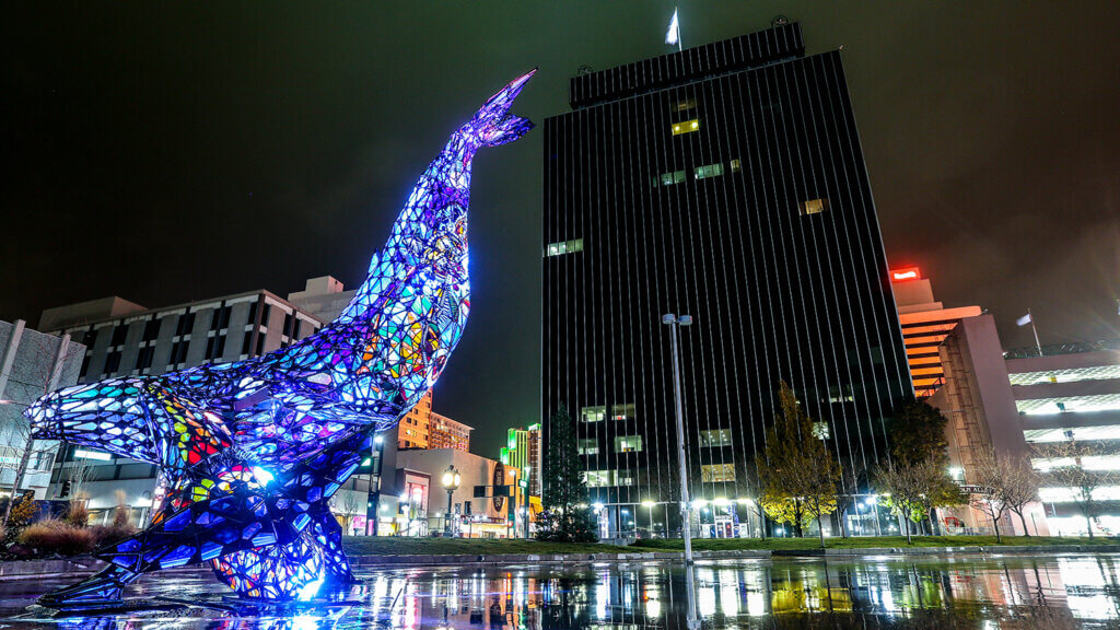 space whale in reno city plaza