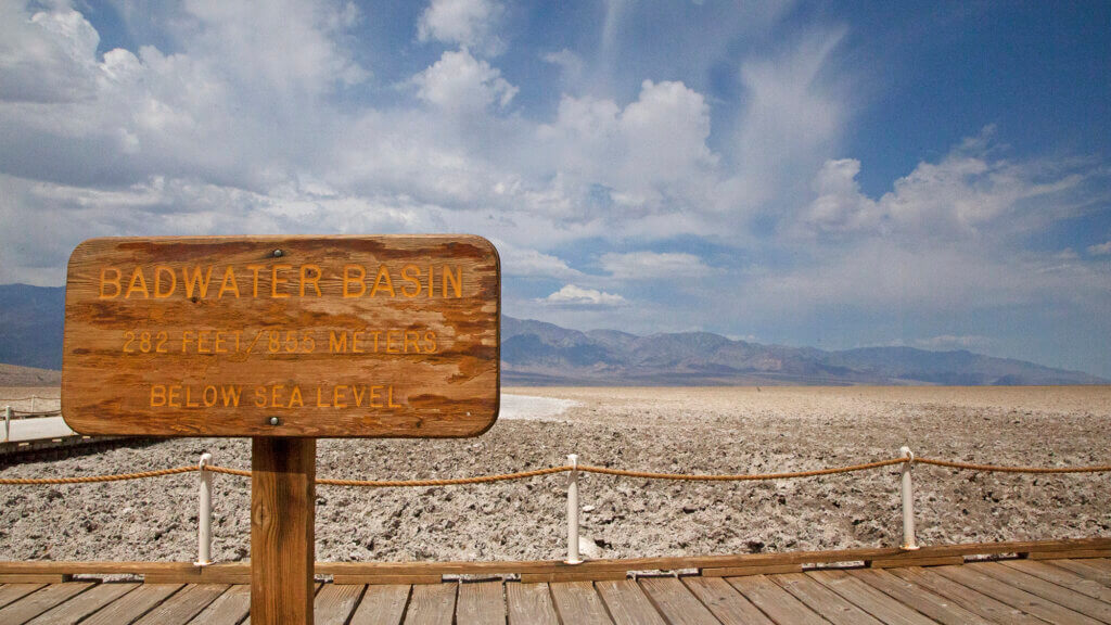 sign for badwater basin in death valley