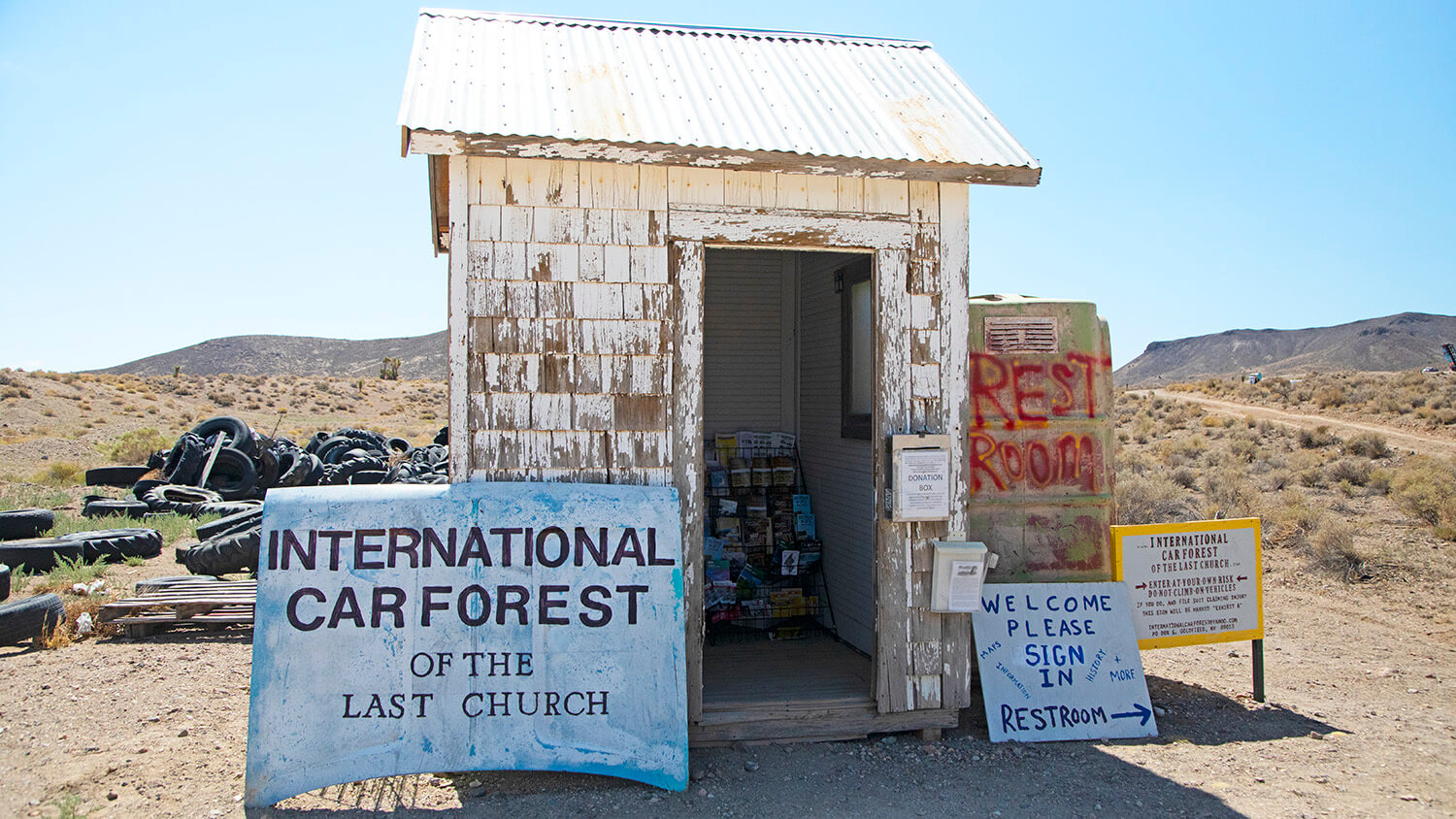 International Car Forest of the Last Church Goldfield, Nevada Art