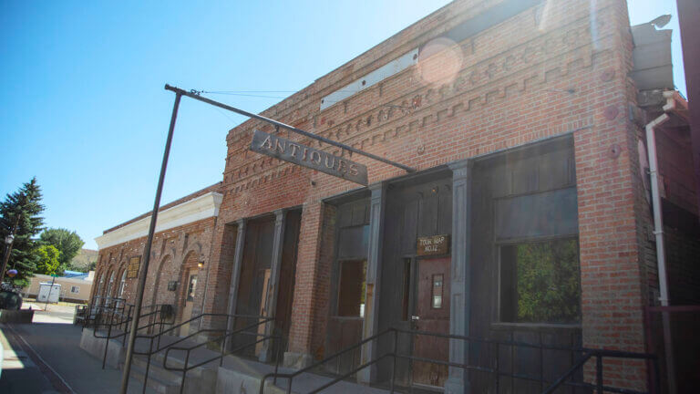 outside an antique store in downtown eureka