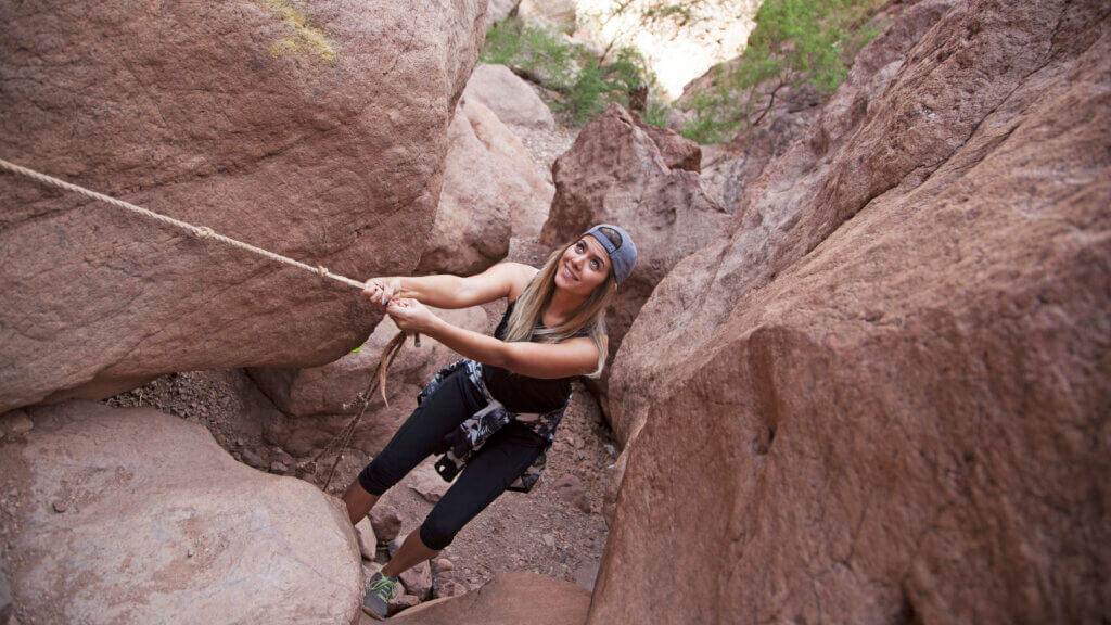 rock climbing at the gold strike hot springs