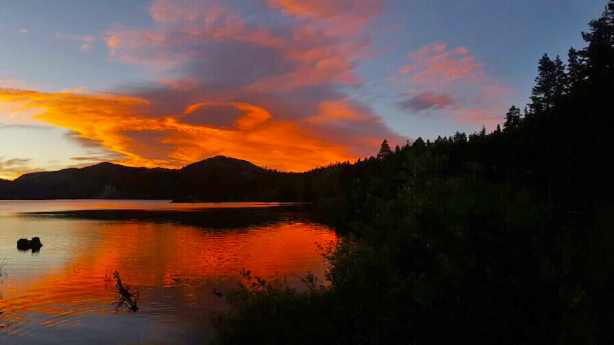 beautiful sunset at lake marlette in spooner backcountry