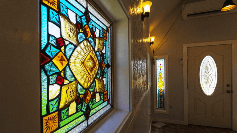 stained glass window at ryanhenge