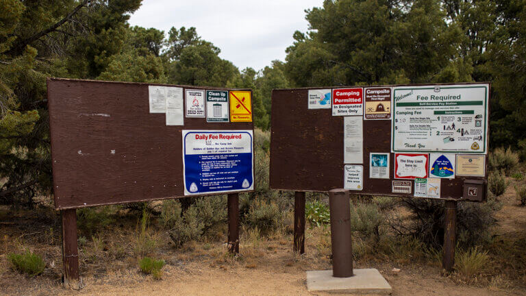 Bob Scott Campground bulletin board