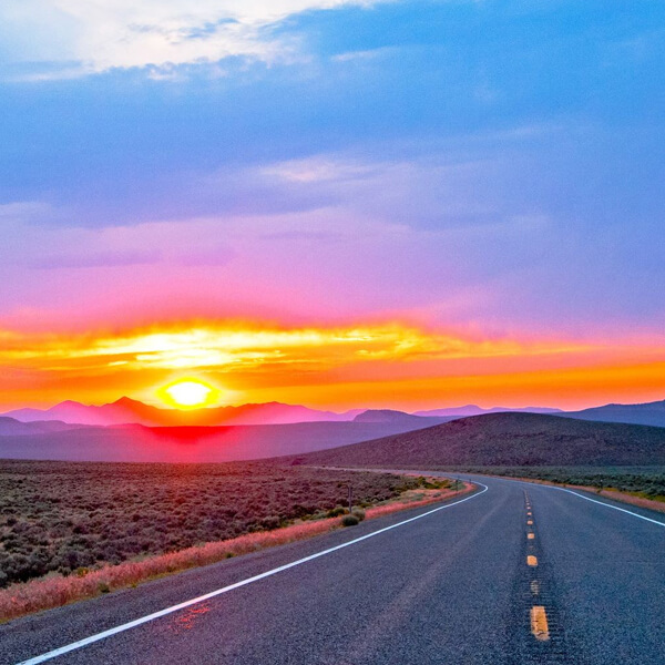 beautiful sunset on nevada road